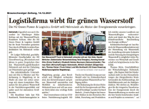 Logistikfirma wirbt für grünen Wasserstoff